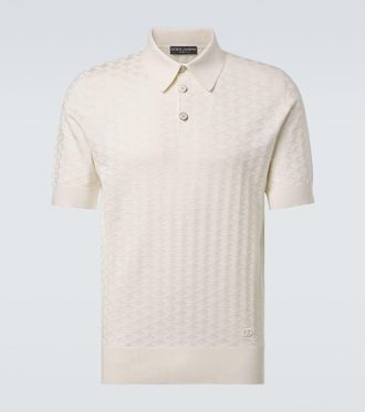Dolce & Gabbana Polo de seda con DG de punto