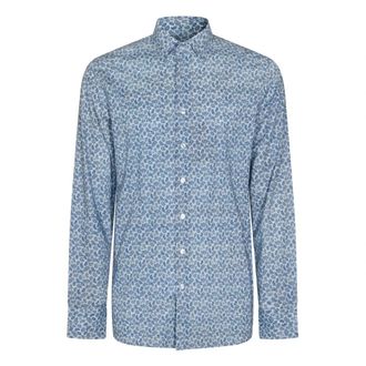 Etro Shirt Roma - Heren - Casual Overhemden - Blauw - XL - Katoen - Overhemden