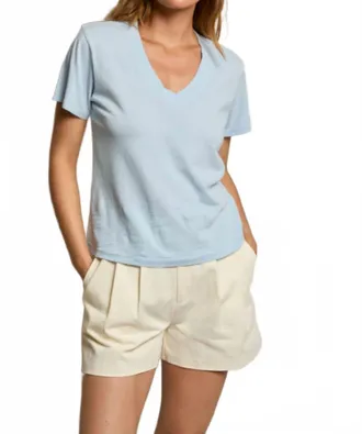 perfectwhitetee Hendrix Boxy V-Neck Tee In Power Blue