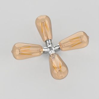 Jonathan Y Designs Vintage Non-Dimmable ST58-4W LED Edison Bulbs with E26 Base, 80+ CRI, Warm White 2700K, 350 Lumens, Tinted Amber at Nordstrom