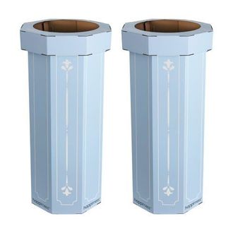 Happimess Fleur 25-Gallon Classic Disposable Corrugated Cardboard Event Trash Can and Recycling Bin in Bridal Blue at Nordstrom