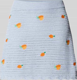 Pepe Jeans London Strickrock mit Lochmuster Modell OLAYA in Hellblau, Größe XS