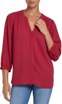 NYDJ Pintuck Top in Beaujolais at Nordstrom, Size Xx-Small