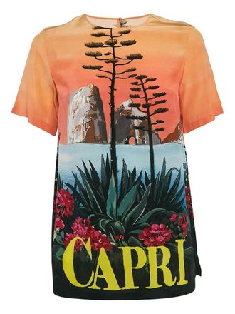 Dolce & Gabbana silk short-sleeves T-shirt - Orange