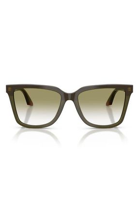 Emporio Armani 55mm Irregular Sunglasses in Shiny Opal Green/Bordeaux at Nordstrom