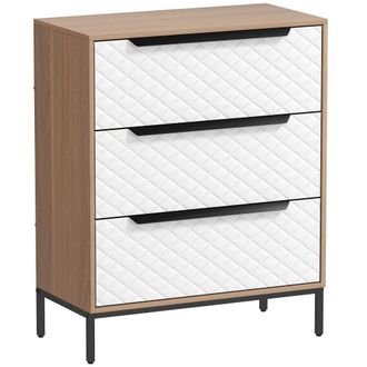 HOMCOM C&oacute;moda de tela 59.5x30x73.5 cm madera natural