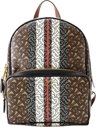 Burberry Pre-owned Vintage Canvas Backpack - Dames - Vintage Rugzakken - Veelkleurig - ONE Size - Leer - Vintage