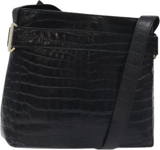 Ferragamo Pre-owned Leren Crossbody Tas - Dames - Vintage Schoudertas - Zwart - ONE Size - Leer - Vintage