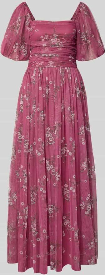 Abendkleid mit Karree-Ausschnitt in Pink, Gr&ouml;&szlig;e XL