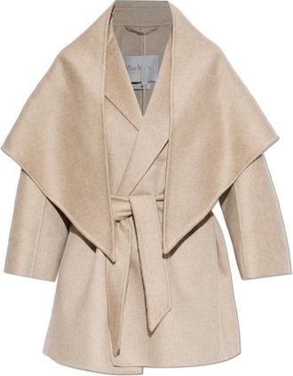 Max Mara Dubbel Kasjmier Jas - Dames - Jas met riem - Beige - M - Kasjmier - Jassen