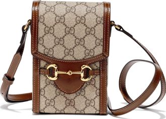 Gucci Horsebit 1955 mini bag in GG Supreme Brown 625615-92TCG-8563