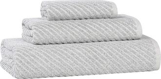 Superior Amelia Medium Weight Diagonal Stripes 3Pc Towel Set