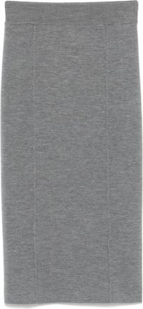 Pinko Midi Rok - Dames - Midirokken - Grijs - L - Wol - Rokken