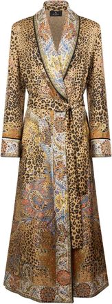 Etro Vestaglia con stampa paisley animalier - Marrone