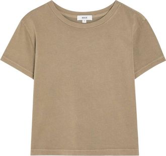 A Gold E Agolde Adine Shrunken Cotton T-shirt - Light Brown - S (UK8-10 / S)