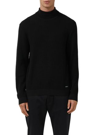 s.Oliver Rollkragenpullover S.OLIVER, Herren, Gr. XXL, schwarz, Strick, Obermaterial: 100% Baumwolle, unifarben, regular fit normal, ohne Ausschnitt, Rippb&uuml;ndc