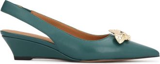 Kazar Elegante Pump - Dames - Sleehakken - Groen - 35 EU - Leer - Schoenen