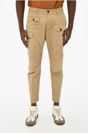 Dsquared2 Cotton Cargo Pants with Contrasting Buttons size 50