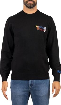 Saint Barth Heron Light - Heren - Ronde hals truien - Zwart - M - Wol - Truien & Vesten