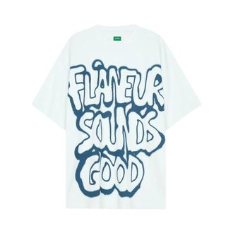 Flaneur Fl&acirc;neur, Tops, Heren, Wit, XS, Katoen, Sounds Good Spray T-Shirt