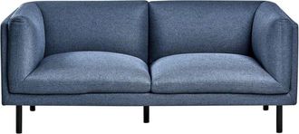 Beliani Sofá 2 plazas tapizado tela patas de hierro muebles sala de estar azul oscuro Vorgod