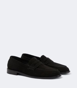 Manolo Blahnik Perry suede penny loafers