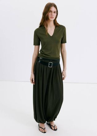 Mango Polo maglia sottile kaki - Donna - 1XL - MANGO