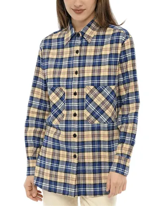 Woolrich Double Breast Pockets Tartan Check Linen-Blend Shirt