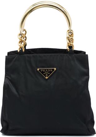Prada Pre-owned Prada Tessuto Metal Handle Bag Ladies 90LY5P4EBK906EUN