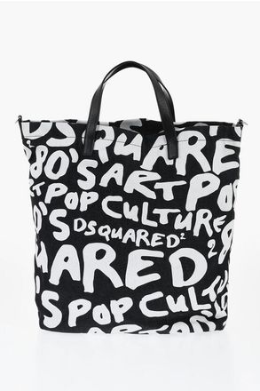 Dsquared2 Two-Tone Fabric Bag With All-Over Logo size One Size