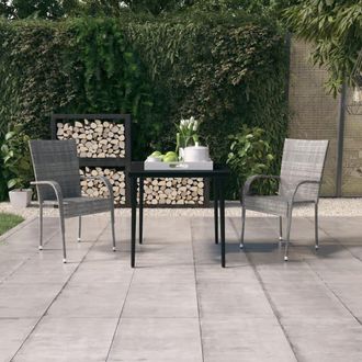 vidaXL Juego De Comedor De Jard&iacute;n 3 Piezas Gris Y Negro Vidaxl