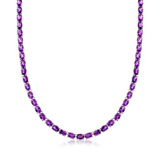 Ross-Simons Amethyst Tennis Necklace in Sterling Silver
