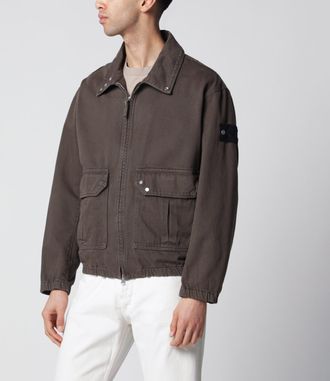 Stone Island Water-repellent denim coach jacket
