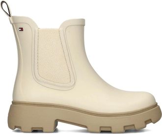 Tommy Hilfiger Schoenen, Dames, Beige, 42 EU, Beige Rubber Flag Cleated Rainboot