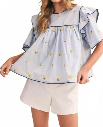 Merci Springtime Lemonade Top In Blue