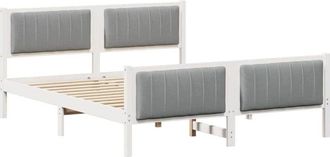 vidaXL Estructura De Cama Con Cabecera Y Gris Claro 150 X 200 Cm Vidaxl