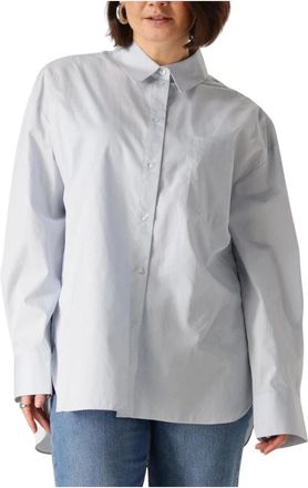 Gestuz Blauwe Katoenen Blouse Noellegz Shirt - Dames - Overhemden - Blauw - S - Katoen - Overhemden