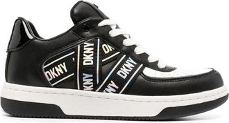 DKNY Olicia White Elevated Glossy Accent Sneakers