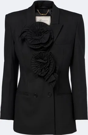 Blumarine Floral-appliqu&eacute; blazer