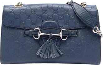 Gucci Pre-owned Shoulder Bags, female, Blue, Size: ONE SIZE Pre-owned The Emily Shoulder Bag