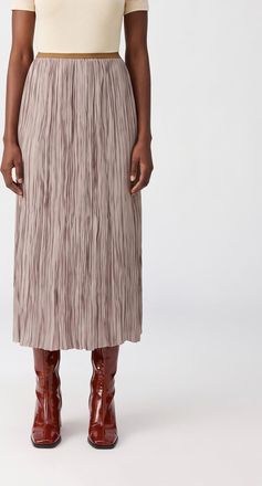 Roberto Collina High-Waisted Pleated Cr&ecirc;pe Midi Skirt