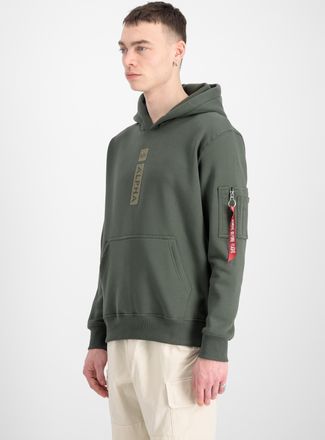 Alpha Industries Hoodie ALPHA INDUSTRIES Alpha Puff Print Hoodie, Herren, Gr. XXL, gr&uuml;n (schwarz olive), Obermaterial: 80% Baumwolle, 20% Polyester, regular fit, Sweat