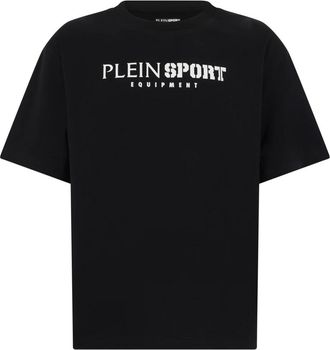 Plein Sport Rondhals T-Shirt Reflective Scratch - Heren - Sportshirts - Zwart - L - Katoen - Fitness