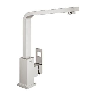 GROHE Eurocube Mezclador Monomando De Fregadero Con Ca&ntilde;o Giratorio, Acero Inoxidable Cepillado (g-31255dc0)