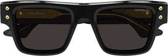 Montblanc MB0253S 001 Mens Sunglasses Black Size 52