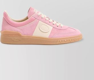 Valentino Garavani round toe suede sneakers with stud detail