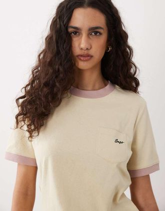 Boss Orange by Hugo Boss T-shirt giallo burro con scritta del logo