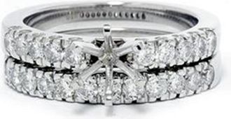 Pompeii3 1ct Diamond Engagement Matching Wedding Ring Setting