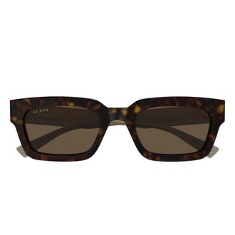 Gucci Vierkante zonnebril - Heren - Zonnebrillen - Bruin - 53 MM - Accessoires