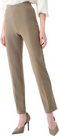 Joseph Ribkoff Silky Knit Straight Leg Pull-On Pants In Taupe Melange